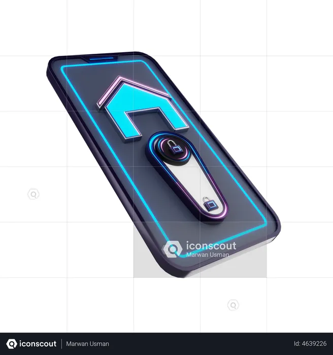 Smartphone Lock  3D Illustration