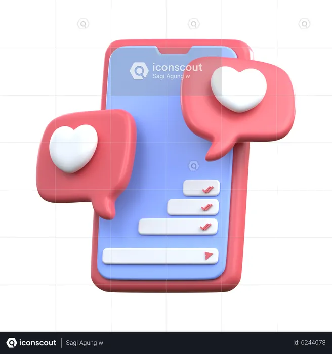 SMARTPHONE LOVE CHAT  3D Icon