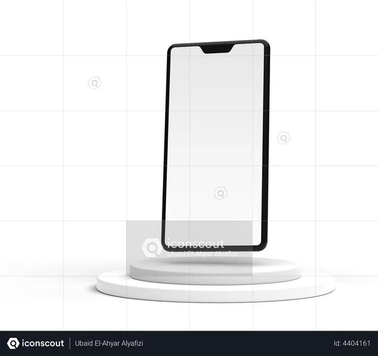 Smartphone mit Podium für Werbung  3D Illustration