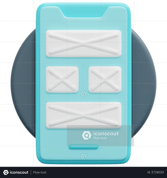 Smartphone Mockup  3D Icon