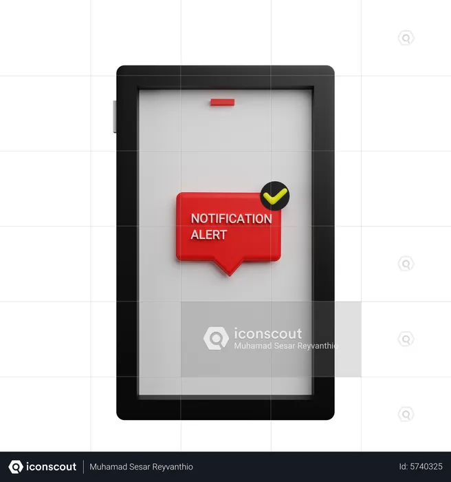 Smartphone Notification Alert  3D Icon