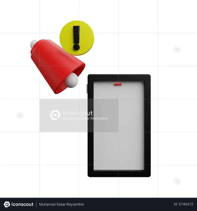 Smartphone Notification Alert  3D Icon