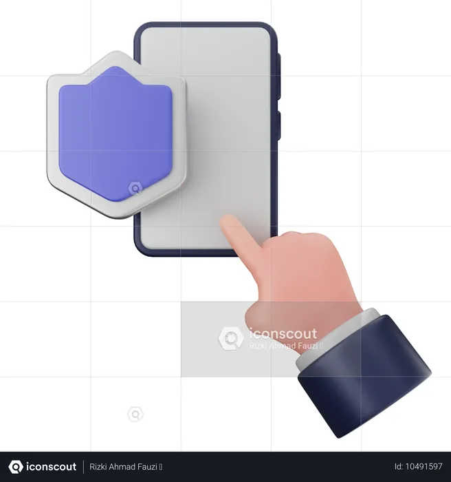 Smartphone-Schildschutz  3D Icon