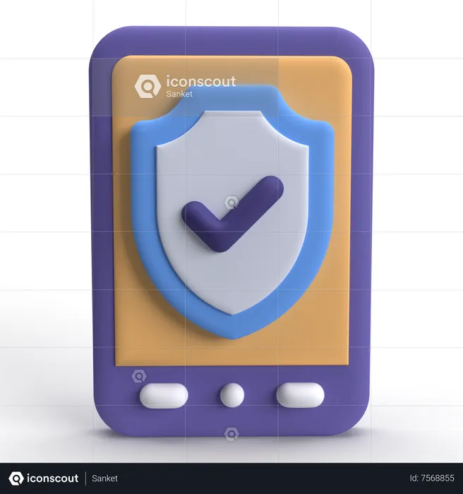 Smartphone Security  3D Icon