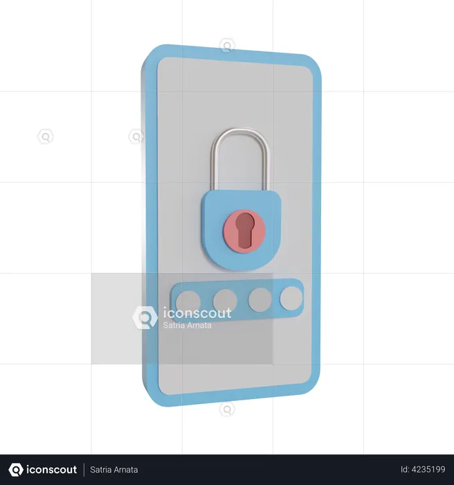 Smartphone Security  3D Illustration
