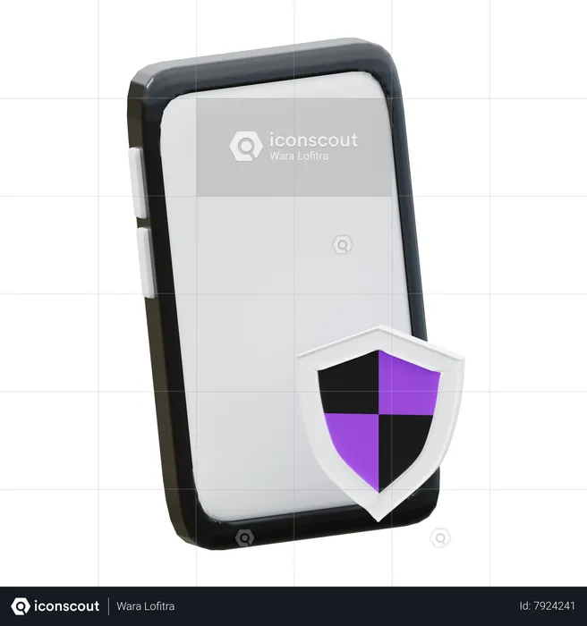 Segurança de smartphones  3D Icon