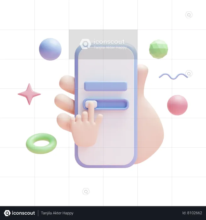 Curseur de smartphone  3D Icon