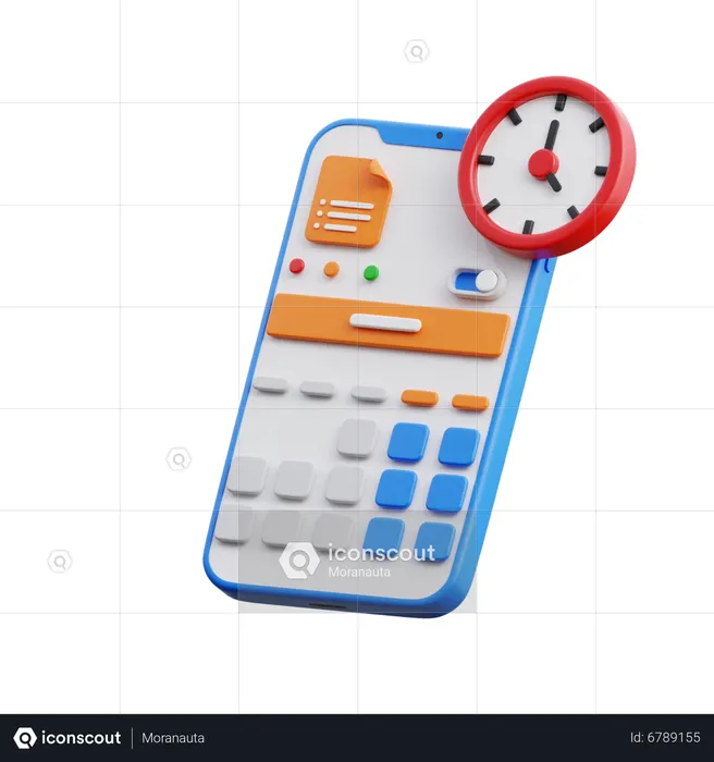 Smartphone & Time  3D Icon