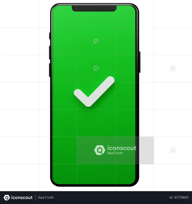 Smartphone verified  3D Illustration