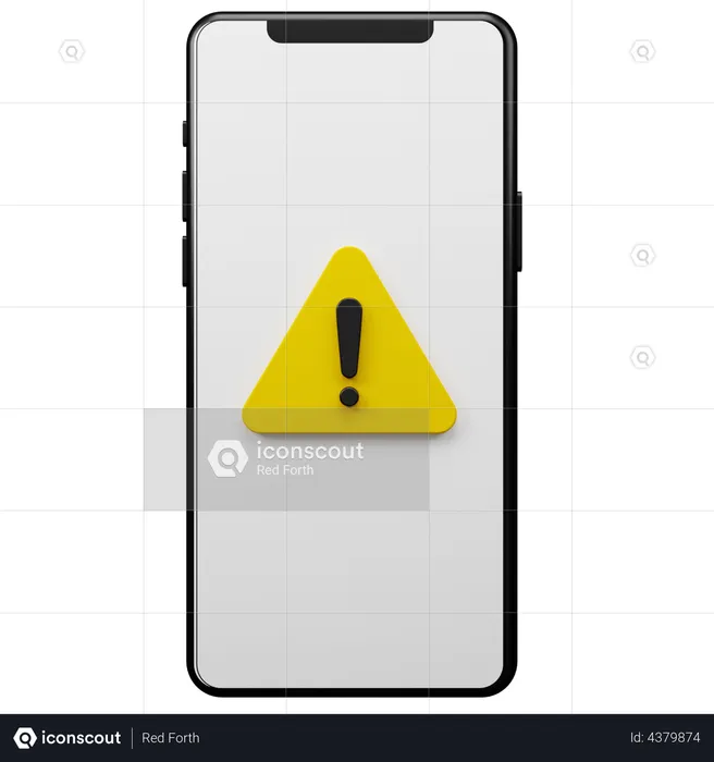 Smartphone Warning  3D Illustration