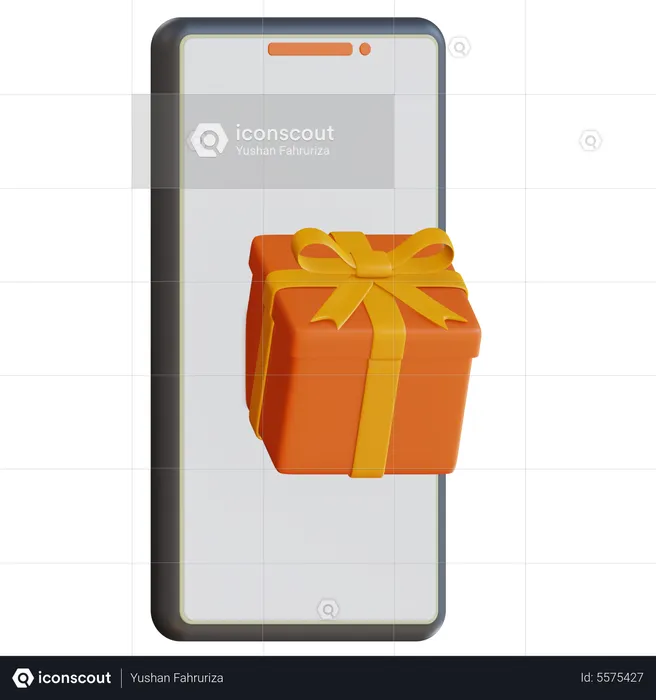 Smartphone With Gift Box  3D Icon