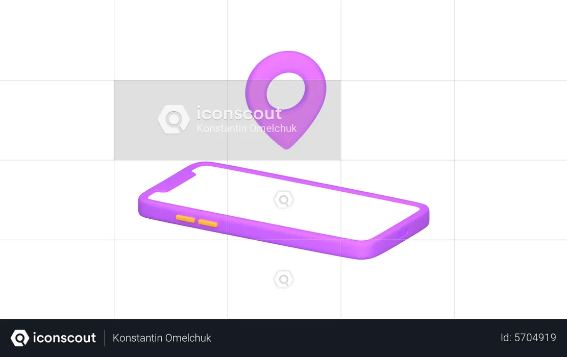 Smartphone with location pin  3D Illustration