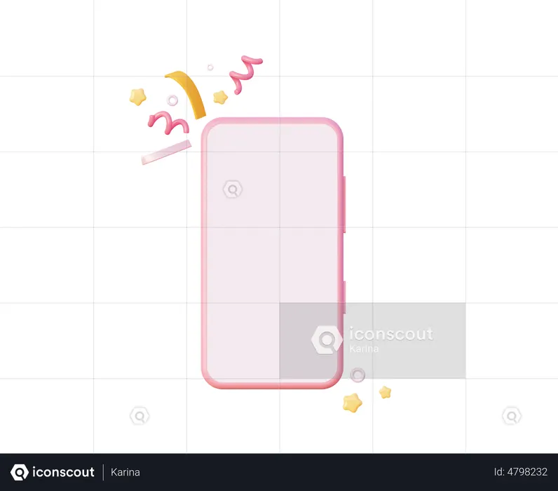Smartphone With White Blank Screen  3D Icon