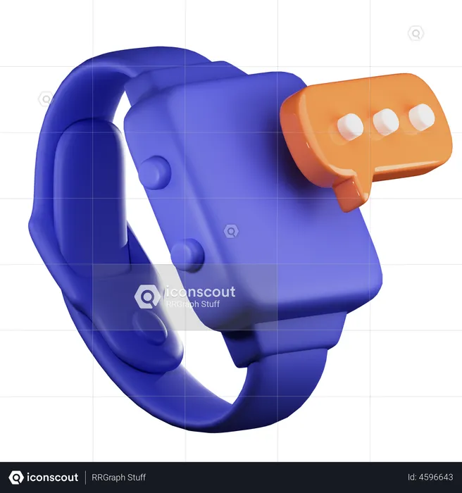 Smartwatch Chat  3D Illustration