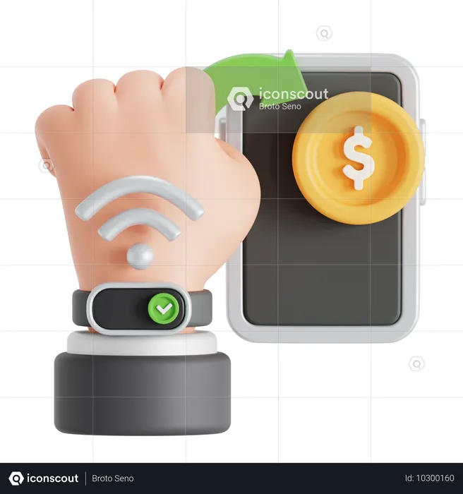 Paiement par montre intelligente  3D Icon