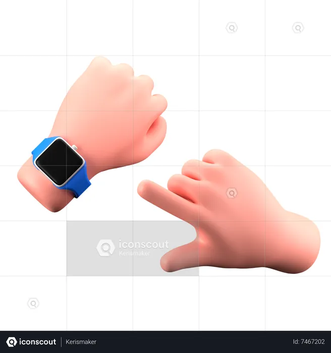 Smartwatch Touching  3D Icon