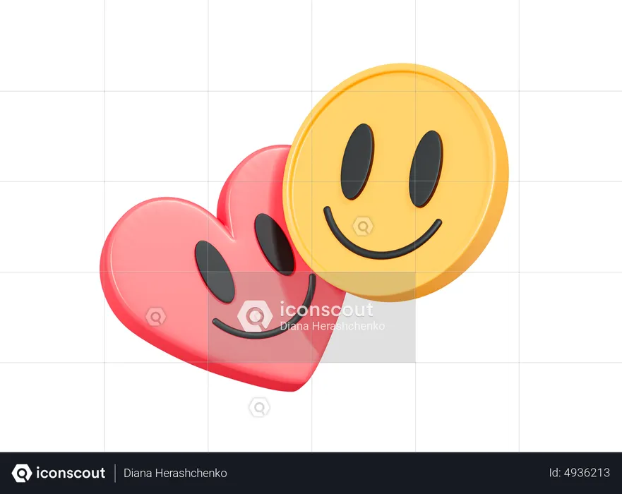 Smile And Heart Smile Face Emoji 3D Icon