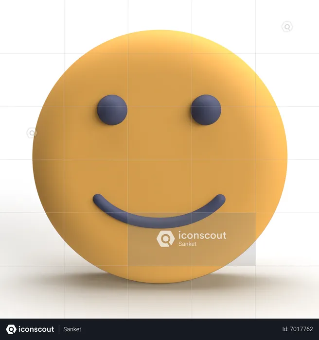 Smile Emoji Logo 3D Icon