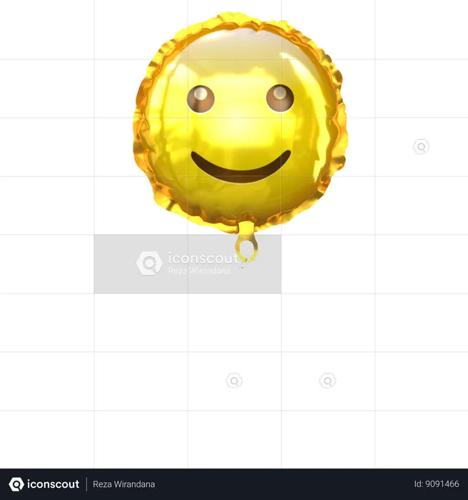 Smile Emoji Balloon  3D Icon