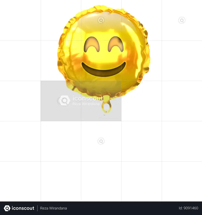 Smile Emoji Balloons  3D Icon