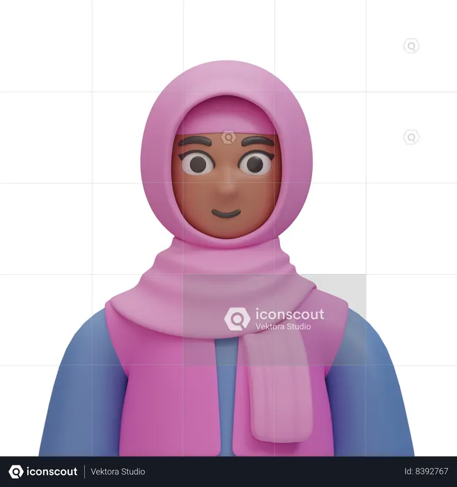 Smile hijab's woman  3D Icon