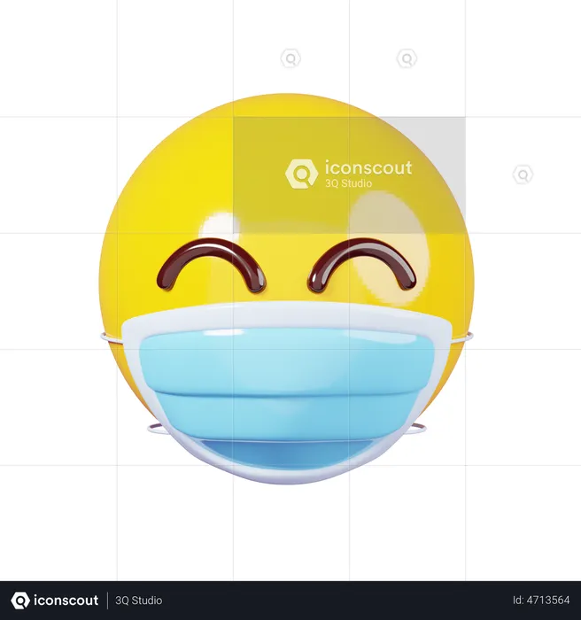 Smile In Mask Emoji Emoji 3D Emoji