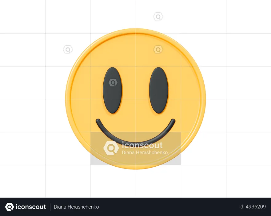Smile Yellow Face Emoji 3D Icon