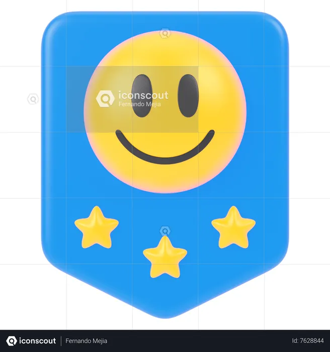 Smiley Badge  3D Icon