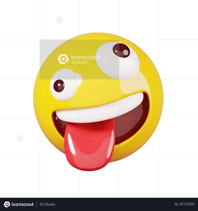 Smiley Crazy Face Emoji Emoji 3D Emoji