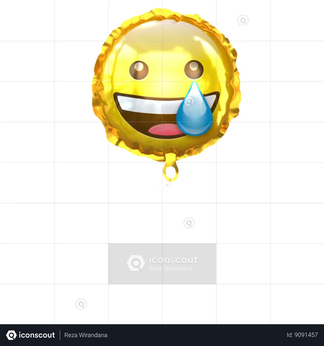 Smiley Emoji Balloon  3D Icon
