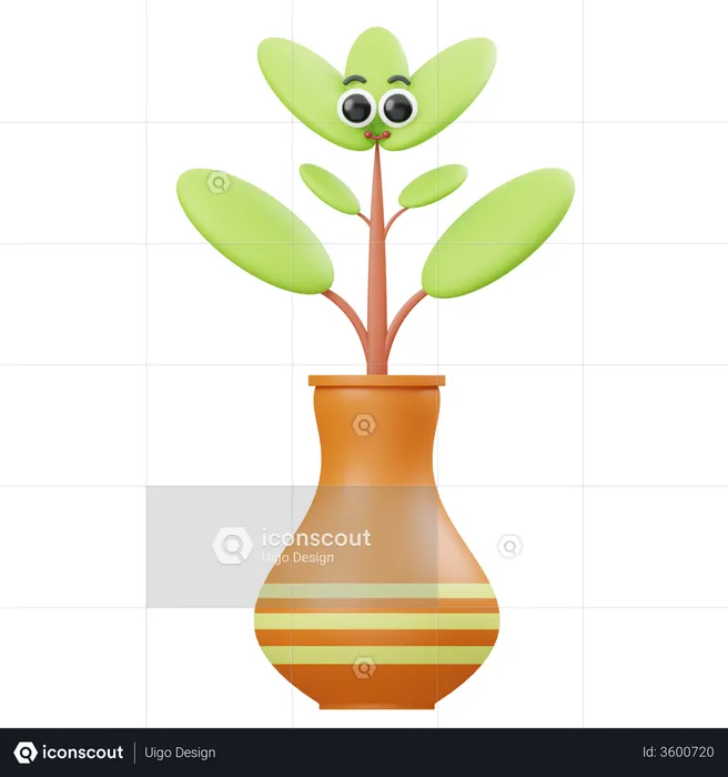 Smiley Plant  3D Illustration