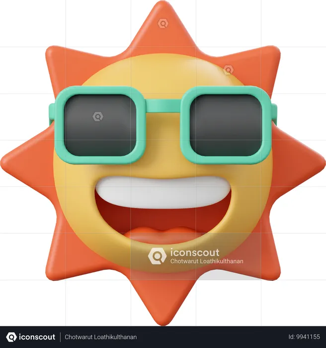 Smiley Sun  3D Icon