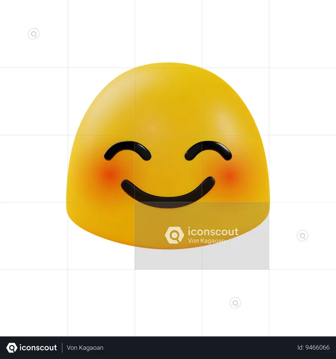 Smiling Face with Smiling Eyes Emoji 3D Icon
