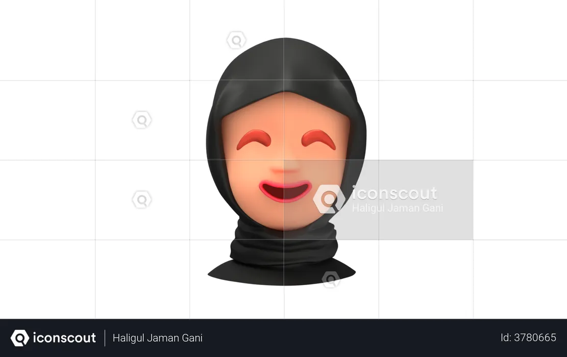 Smiling Arab Woman emoji Emoji 3D Illustration