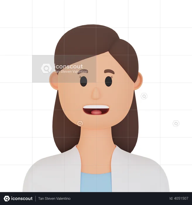 Smiling Businesswoman  3D Icon