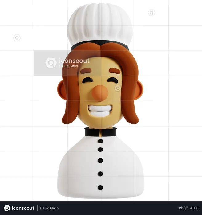 Smiling Chef Avatar  3D Icon