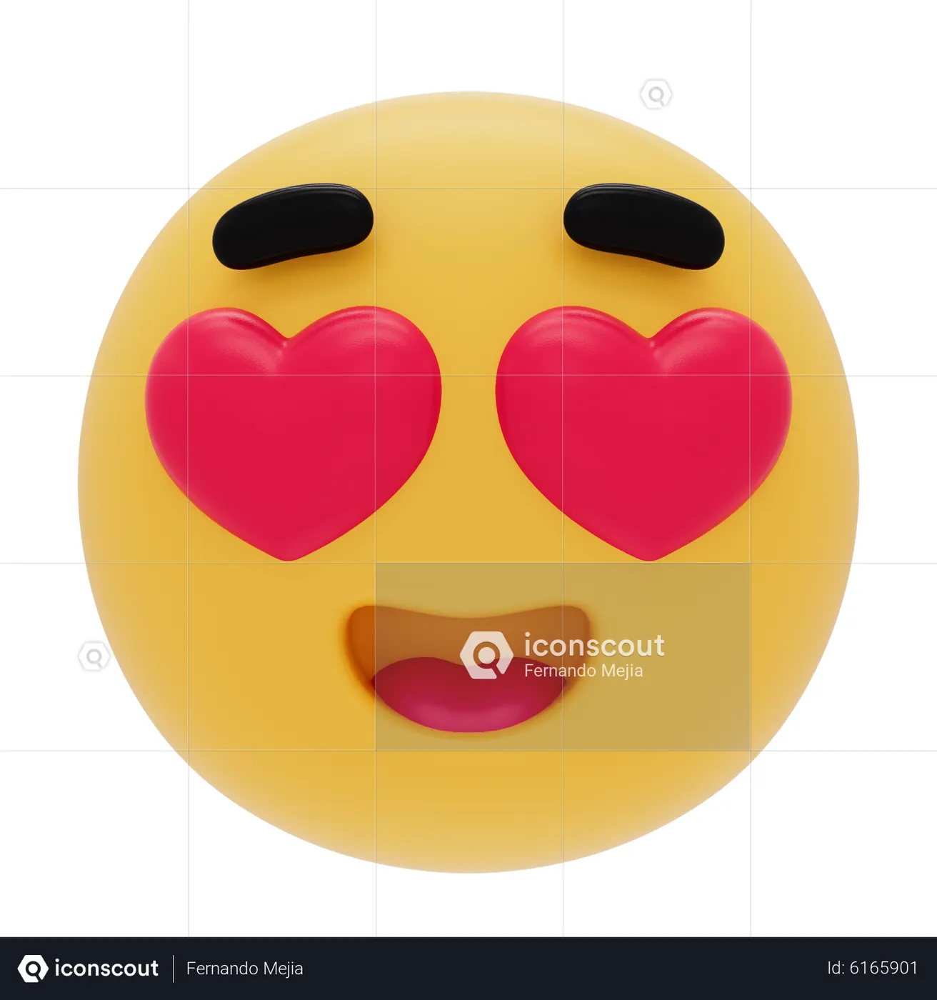Smiling Emoji With Heart Eyes Emoji 3D Icon download in PNG, OBJ or