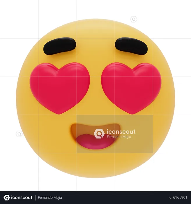 Smiling Emoji With Heart Eyes Emoji 3D Icon