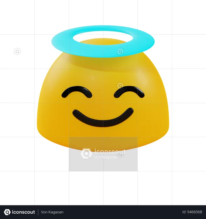 Smiling Face with Halo Emoji 3D Icon