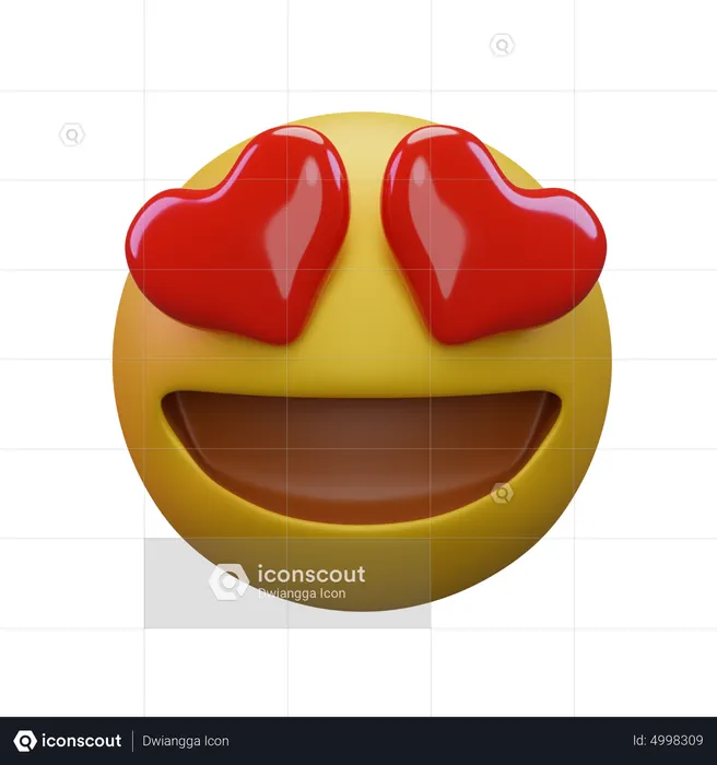 Smiling Face With Heart Eyes Emoji 3D Icon
