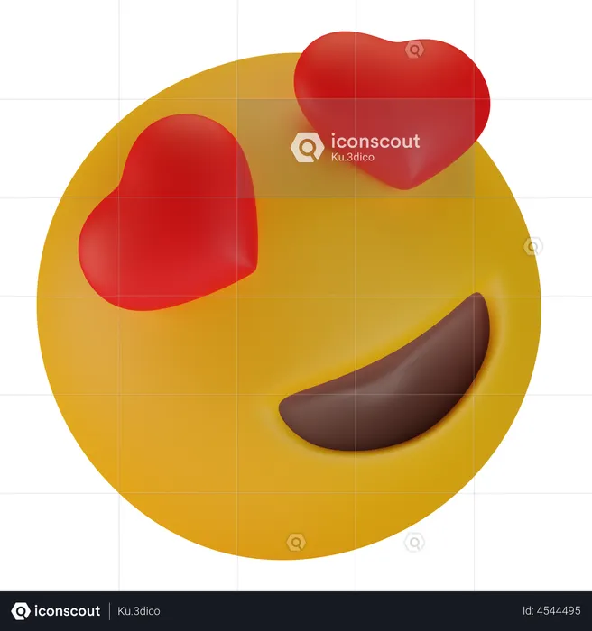 Smiling Face With Heart Eyes Emoji 3D Icon