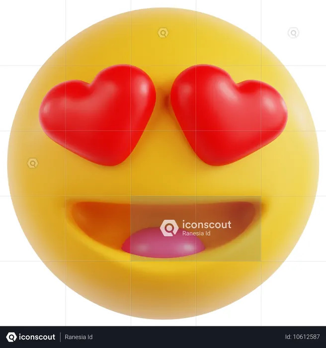 Smiling Face With Heart Shaped Eyes  3D Icon