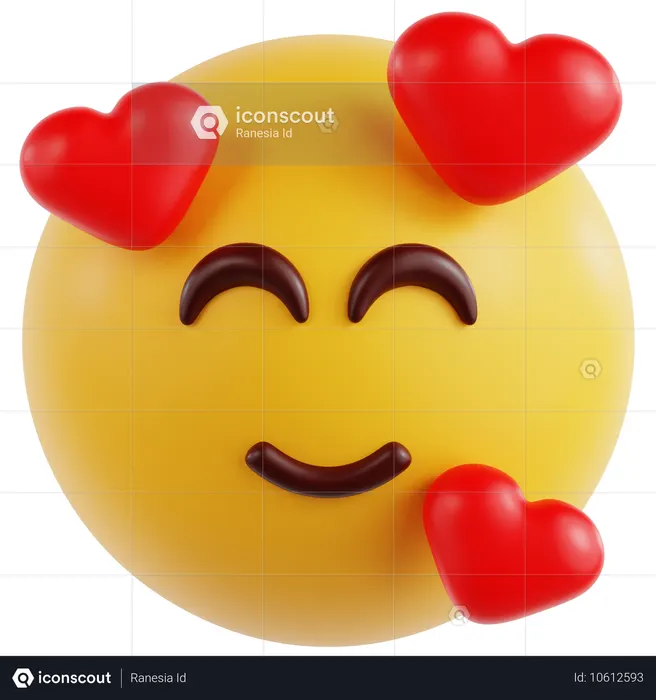 Smiling Face With Hearts  3D Icon