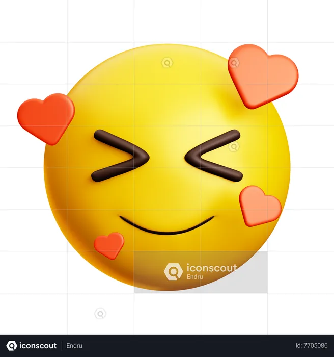 Smiling Face With Hearts And Tight Eyes Emoji 3D Icon