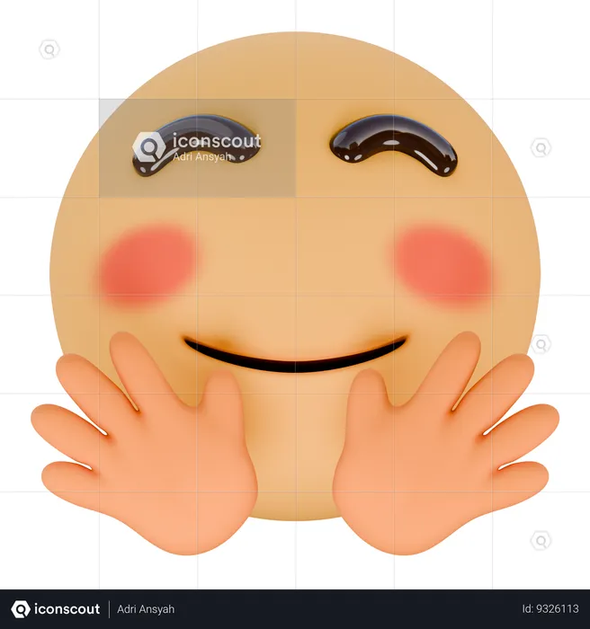 Smiling face with open hands Emoji 3D Icon