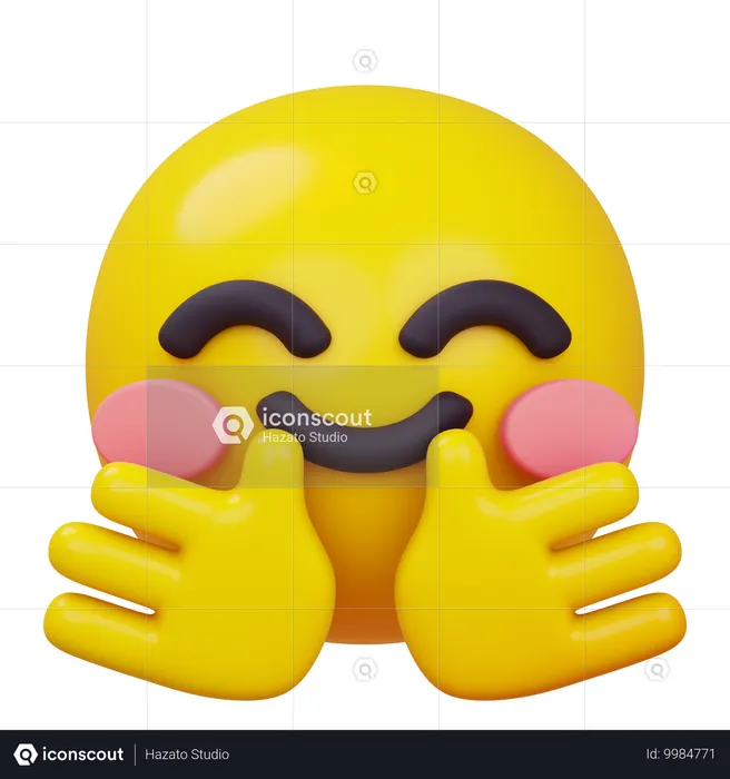 Smiling Face with Open Hands Emoji 3D Icon