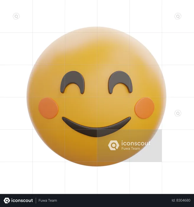 Smiling Face With Smiling Eyes Emoji 3D Icon