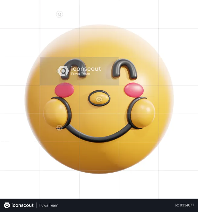Smiling face with smiling eyes Emoji 3D Icon