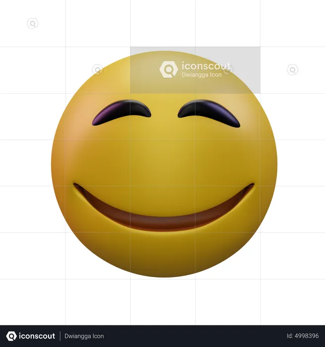 Smiling Face With Smiling Eyes Emoji 3D Icon