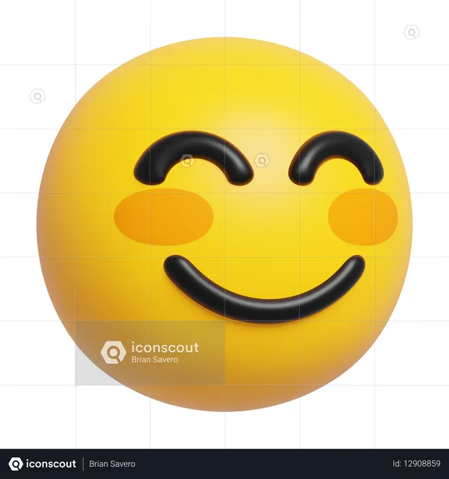 Smiling Face with Smiling Eyes Emoji Emoji 3D Icon